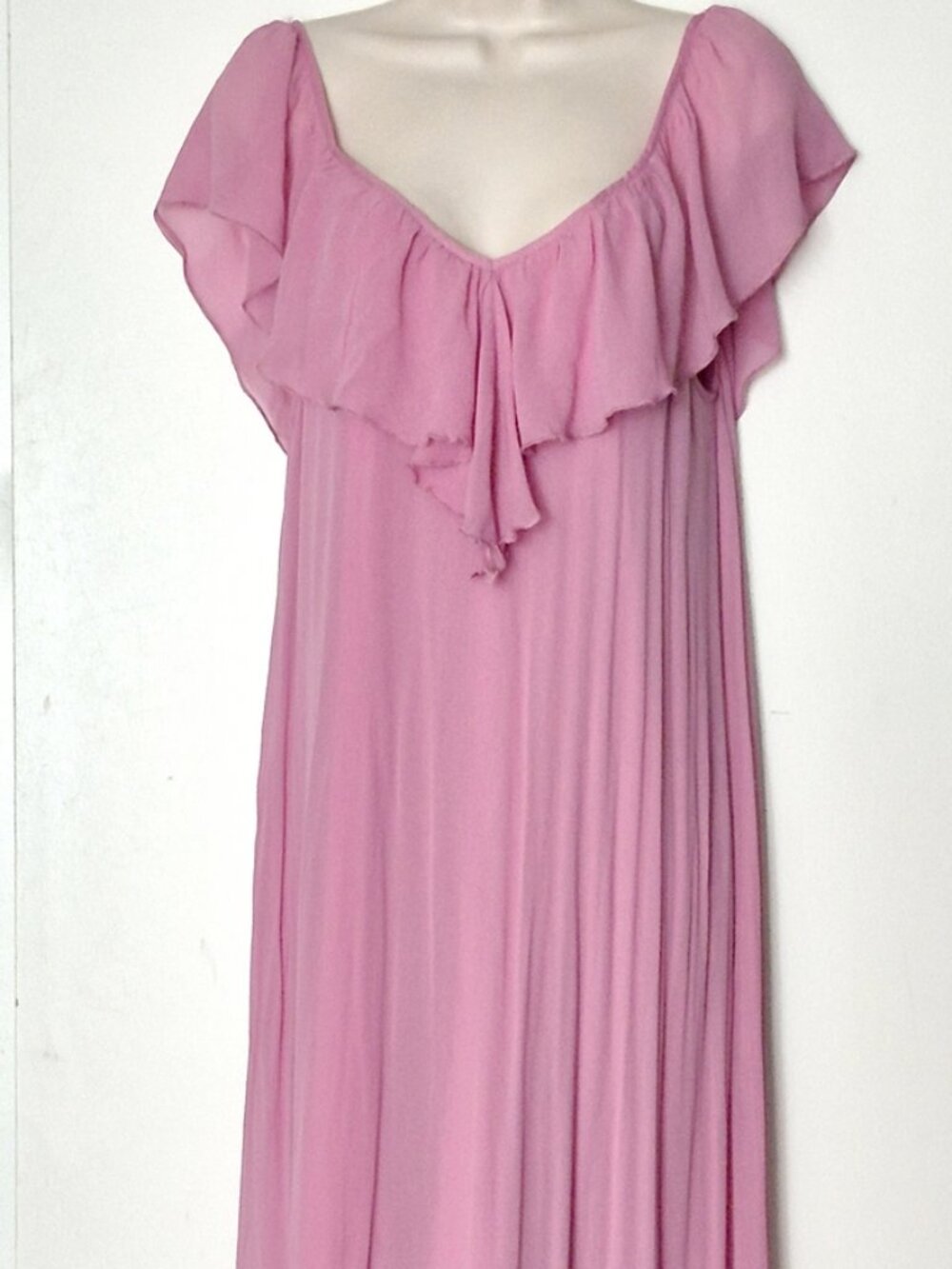 Young fabulous & broke Flutter Ruffle Maxi Dress Pink Peony Size Large